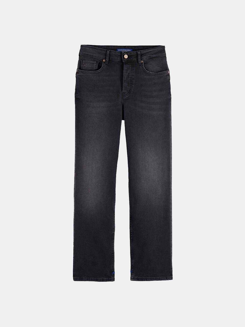 Scotch & Soda Sky straight-fit jeans Women’s Size 12 In Black Night High Rise - Picture 2 of 9
